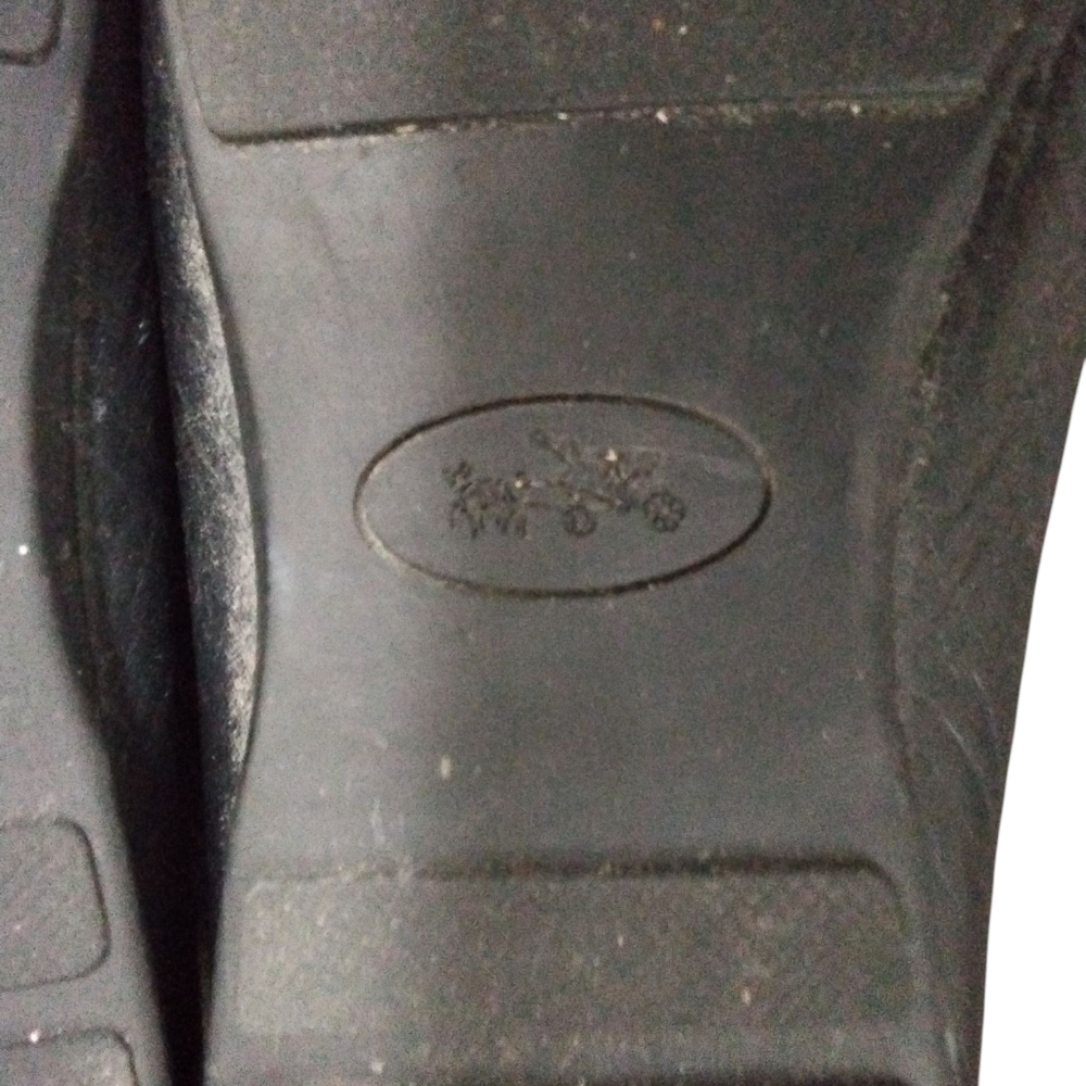 Coach Black Leather Loafers with Gold Accent - Picture 8 of 11